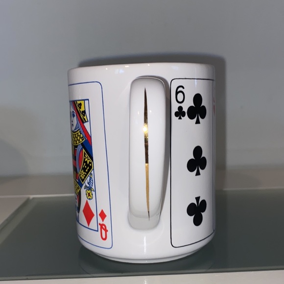 Vintage 4 PC Set Playing Card Ceramic Mugs-CBK 1991-Gold Trim-Great Condition - Picture 8 of 14